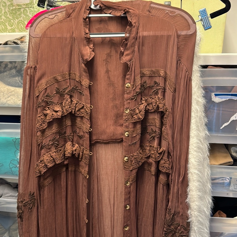 Free People Amelia Lace Maxi Dress - Kimono Cardigan
